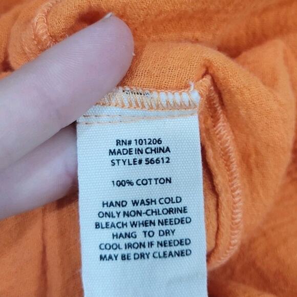 Soft Surroundings 100% Cotton Top Women's Size‎ 2x Orange Gauzey Lightweight - Picture 9 of 9